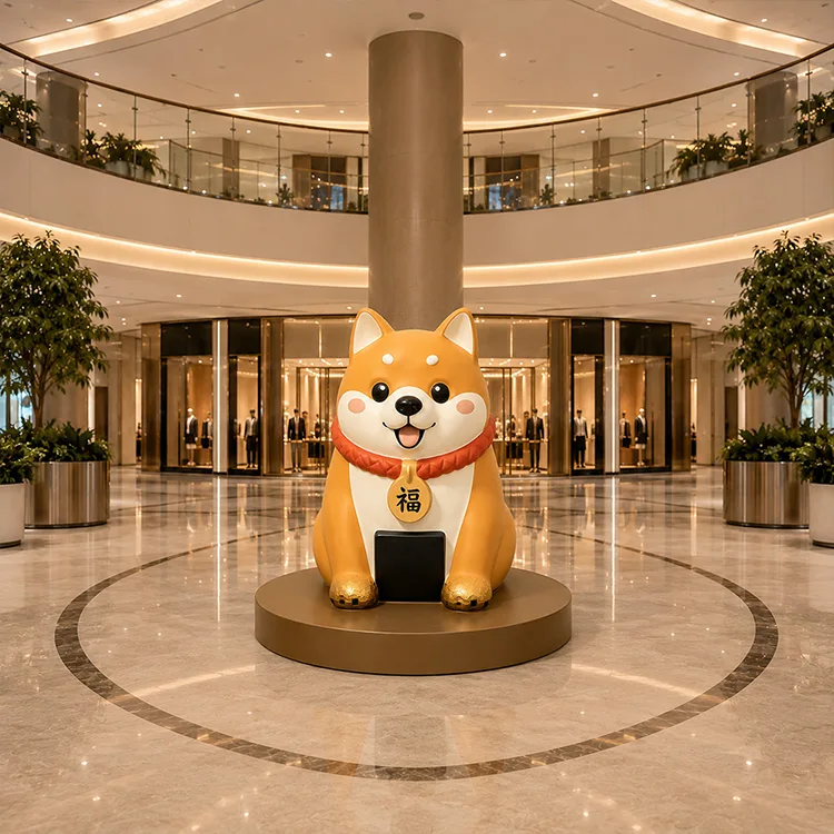 Fibreglass Fortuna canis sculptura