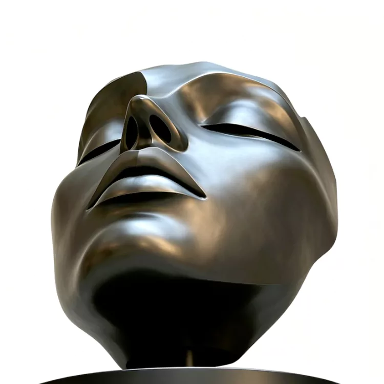 Large Modern Abstract Face Sculpture