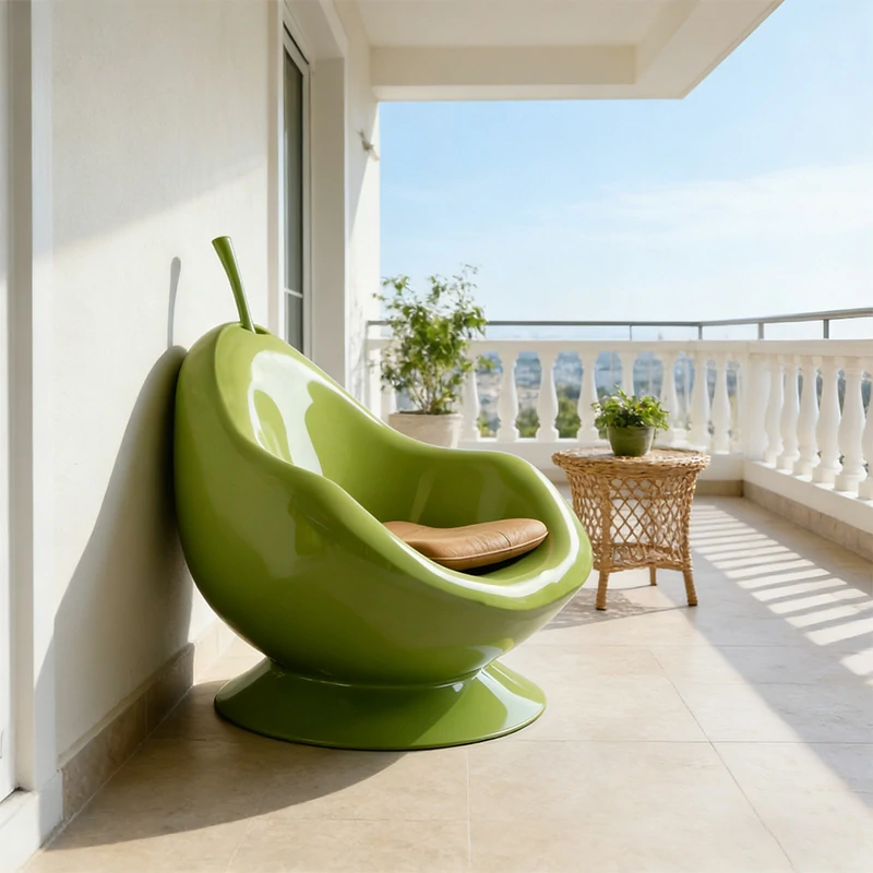 Modern Pear Shaped FRP Accent Cathedra